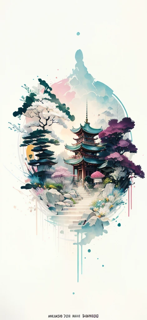 (Art by Numbers,Inks and washes:1.2),Nobody, Mountain々, wood, Rivers,Flowers,Lotus flower,Purple Flower,沢Mountainの花(Oriental elements, Chinese colors, Senior Color Matching), (3D sculpture,Rendering with Octane,Volumetric Light,Natural soft light,), (Very delicate:1.2, Losing focus:1.2, Very colorful, Cinema Lighting, Chiaroscuro,Ray Tracing), masterpiece, Super rich,Very detailed,8k, Zurrison_style_wonderful_wall