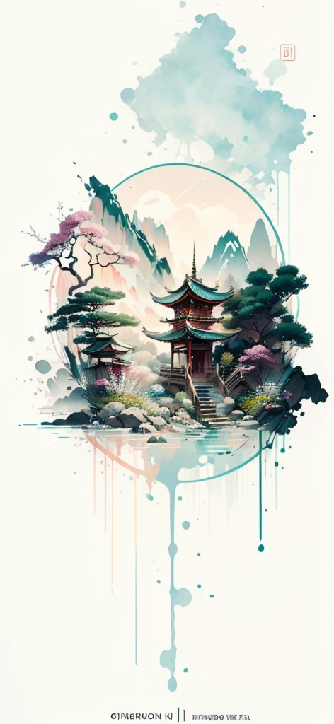 (Art by Numbers,Inks and washes:1.2),Nobody, Mountain々, wood, Rivers,Flowers,Lotus flower,Purple Flower,沢Mountainの花(Oriental elements, Chinese colors, Senior Color Matching), (3D sculpture,Rendering with Octane,Volumetric Light,Natural soft light,), (Very delicate:1.2, Losing focus:1.2, Very colorful, Cinema Lighting, Chiaroscuro,Ray Tracing), masterpiece, Super rich,Very detailed,8k, Zurrison_style_wonderful_wall