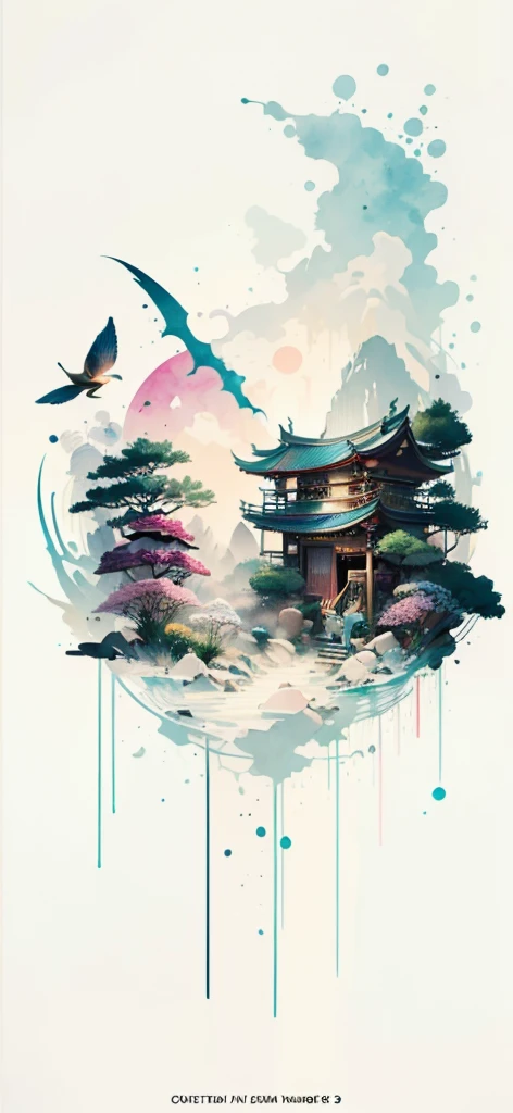 (Art by Numbers,Inks and washes:1.2)，Nobody, Mountain々, wood, Rivers，Flowers，Lotus flower，Purple Flower,沢Mountainの花(Oriental elements, Chinese colors, Senior Color Matching),  (3D sculpture，Rendering with Octane，Volumetric Light，Natural soft light，), (Very delicate:1.2, Losing focus:1.2, Very colorful, Cinema Lighting, Chiaroscuro,Ray Tracing), masterpiece, Super rich,Very detailed,8k, Zurrison_style_wonderful_wall