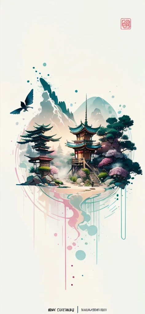 (Art by Numbers,Inks and washes:1.2)，Nobody, Mountain々, wood, Rivers，Flowers，Lotus flower，Purple Flower,沢Mountainの花(Oriental elements, Chinese colors, Senior Color Matching),  (3D sculpture，Rendering with Octane，Volumetric Light，Natural soft light，), (Very delicate:1.2, Losing focus:1.2, Very colorful, Cinema Lighting, Chiaroscuro,Ray Tracing), masterpiece, Super rich,Very detailed,8k, Zurrison_style_wonderful_wall