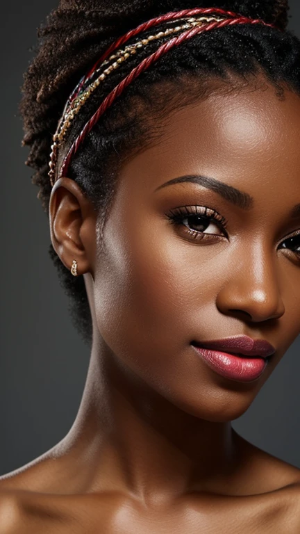 ,,,,,A beautiful beautiful black woman, beautiful silhouette, cute + gentle lips+Businessman Tresse) are in a company . very realistic Ivorian communications manager,,,,,,,,,,,, sorriso perfeito cute dentes brancos,,,,,,,,, ultra realisitic, concept drawing, chic, highy detailed, complicated, keen focus, Depth of field, F/1. 8, 85mm, medium shot, medium shot, (((professional color grading))), Spilled, soft, diffuse light, (volumetric Fog), Trends on Instagram, HD 4k, 8k
,, ,,,,,,Ultra-realistic close-up of female lips, perfectly hydrated and smooth, wearing vibrant red lipstick. The texture of the lips is detailed, showing every curve and contour, with soft lighting that enhances the color and shine of the lipstick. The image is Full HD, capturing the essence of sensual, manicured lips, with a neutral background that further enhances the intensity of the color."