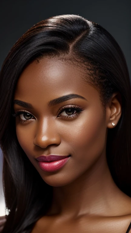 ,,,,,A beautiful beautiful black woman, beautiful silhouette, cute + gentle lips+Businessman Tresse) are in a company . very realistic Ivorian communications manager,,,,,,,,,,,, sorriso perfeito cute dentes brancos,,,,,,,,, ultra realisitic, concept drawing, chic, highy detailed, complicated, keen focus, Depth of field, F/1. 8, 85mm, medium shot, medium shot, (((professional color grading))), Spilled, soft, diffuse light, (volumetric Fog), Trends on Instagram, HD 4k, 8k

,, ,,,,,,Ultra-realistic close-up of female lips, perfectly hydrated and smooth, wearing vibrant red lipstick. The texture of the lips is detailed, showing every curve and contour, with soft lighting that enhances the color and shine of the lipstick. The image is Full HD, capturing the essence of sensual, manicured lips, with a neutral background that further enhances the intensity of the color."


