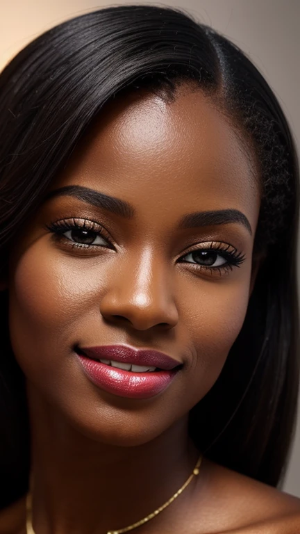 ,,,,,A beautiful beautiful black woman, beautiful silhouette, cute + gentle lips+Businessman Tresse) are in a company . very realistic Ivorian communications manager,,,,,,,,,,,, sorriso perfeito cute dentes brancos,,,,,,,,, ultra realisitic, concept drawing, chic, highy detailed, complicated, keen focus, Depth of field, F/1. 8, 85mm, medium shot, medium shot, (((professional color grading))), Spilled, soft, diffuse light, (volumetric Fog), Trends on Instagram, HD 4k, 8k ,, ,,,,,, ultra-realistic female lips, perfectly hydrated and smooth, wearing vibrant red lipstick. The texture of the lips is detailed, showing every curve and contour, with soft lighting that enhances the color and shine of the lipstick. The image is Full HD, capturing the essence of sensual, manicured lips, with a neutral background that further enhances the intensity of the color."