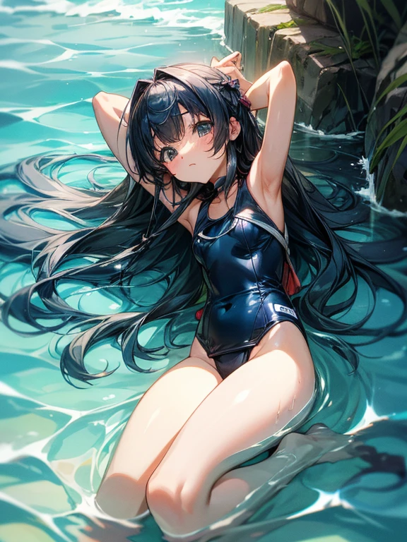 cute、Swimwear、Long hair、Restrained