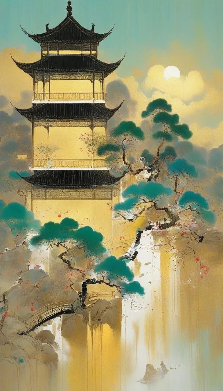 Wu Guanzhong's works,(Wang Zhaojun, a beauty from the Western Han Dynasty in China, holding a lute:0.13),(whole body),(Han Dynasty winter red hooded cloak coat:0.65),Falling geese,(lute:0.85),(Velvet)(mink clothes),Background is the desert with a plump and rounded appearance,Round face shape,The eyes are not big,Small nose,Lips are red and slightly upturned,Has long black hair,background:Falling geese,Wu Guanzhong conquered both China and the West outside the Great Snow,His oil paintings are fresh、Bright,Full of national characteristics and lyrical meaning。Later he engaged in innovating ink painting,His paintings are somewhere between figuration and abstraction,Points to note、The rhythm of blending lines and ink blocks,With strong artistic personality and modern flavor。