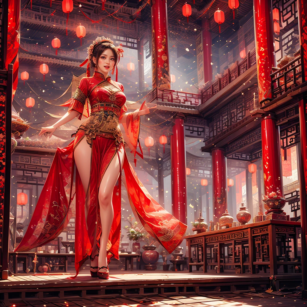 (High-level (UltraDetailed ProfessionalPhoto)), 8K Masterpiece TopQuality, Absurd Detailed Lighting, PerfectLighting, Extremely detailed (BeautyGoddess Standing in a Vertical Dropping Ray), aesthetic LifeLike Rendering, BokeH (oodles Firecrackers Spark and Haze), Unreal flamboyance, see-through upskirt Assfocus RoundlyButts, (Tindall Effect Scattering), { fujian tulou | Traditional Hakka Clothes | perfect ratio | hime cut | luxury | jewelry | ornate | hairpin | Menstruation | (Exposed SFW) },(Elaborate embroidery with Transparency) BREAK (FullBody:1.28). (((Extremely detailed Beautiful Face and Eyes))) Radiant PearlSkin with Transparency, (Dynamic LifeLike expressions:1.4)