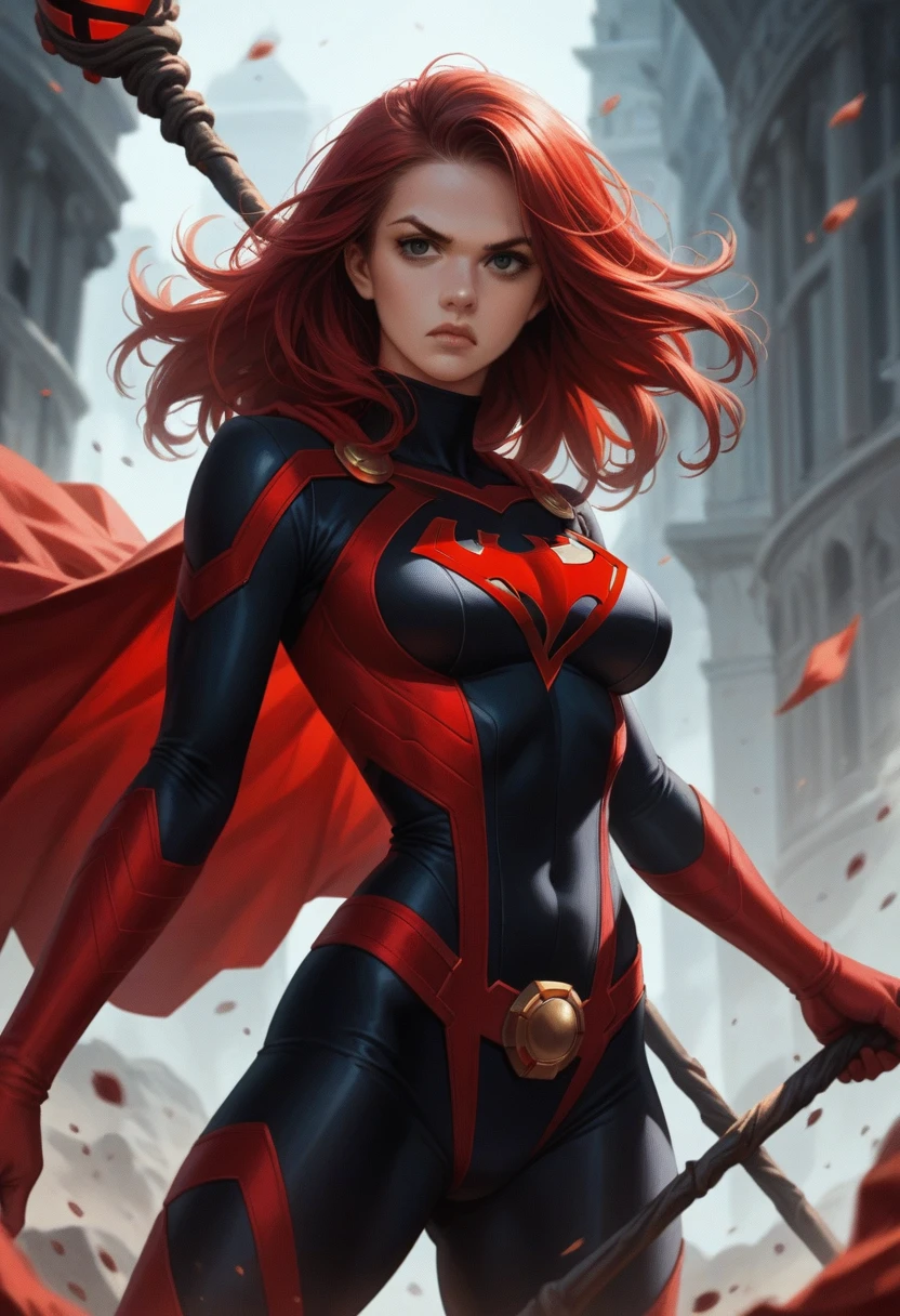 best quality,ultra-detailed,realistic,(sexy scarlet witch) ,beautiful detailed eyes, beautiful detailed lips,( long red hair:1.4) , (witch costume:1.4) , glowing magical powers, intense gaze, confident posture, dark and mysterious background, vibrant colors, enchanting art style, dramatic lighting, ,(Fondo de ruinas de mazmorra en ruinas cyberpunk :1.4 ),( Scarlet Witch:1.4), (perfect anatomy :1.4),( cinematic lighting :1.4), score_9, score_8_up, score_7_up, score_6_up, rating_explicit, 1girl, ((18YO:1.2)), Adult, full lips, big clear eyes, light blue eyes, (( hair:1)), (long wavy hair: 1.2),(Elizabeth Olsen:1.4), (Elizabeth Olsen V2.1), (face detailed :1.4), ,(Fondo de ruinas de mazmorra en ruinas piedras grandes :1.4 )