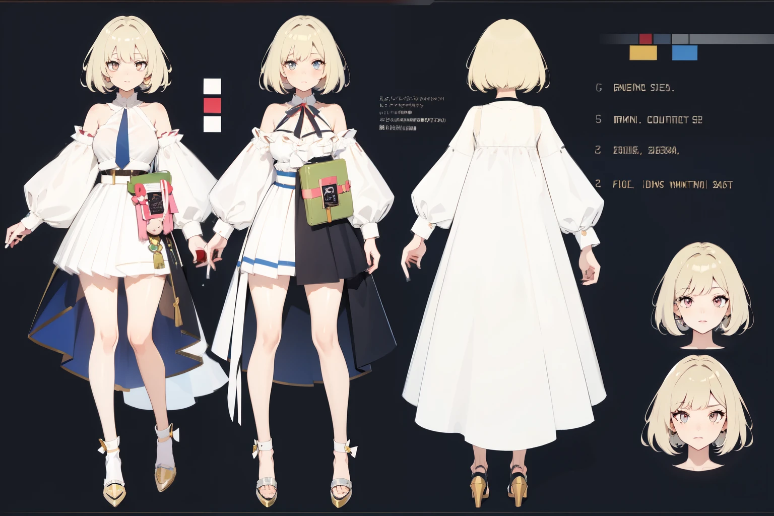 Female original character reference sheet adoptable,