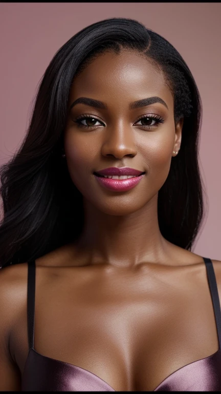 ,,,,,A beautiful beautiful black woman, beautiful silhouette, cute + gentle lips+Businessman Tresse) are in a company . very realistic Ivorian communications manager,,,,,,,,,,,, sorriso perfeito cute dentes brancos,,,,,,,,, ultra realisitic, concept drawing, chic, highy detailed, complicated, keen focus, Depth of field, F/1. 8, 85mm, medium shot, medium shot, (((professional color grading))), Spilled, soft, diffuse light, (volumetric Fog), Trends on Instagram, HD 4k, 8k ,, ,,,,,, ultra-realistic female lips, perfectly hydrated and smooth, wearing vibrant light purple lipstick. The texture of the lips is detailed, showing every curve and contour, with soft lighting that enhances the color and shine of the lipstick. The image is Full HD, capturing the essence of sensual, manicured lips, with a neutral background that further enhances the intensity of the color."
