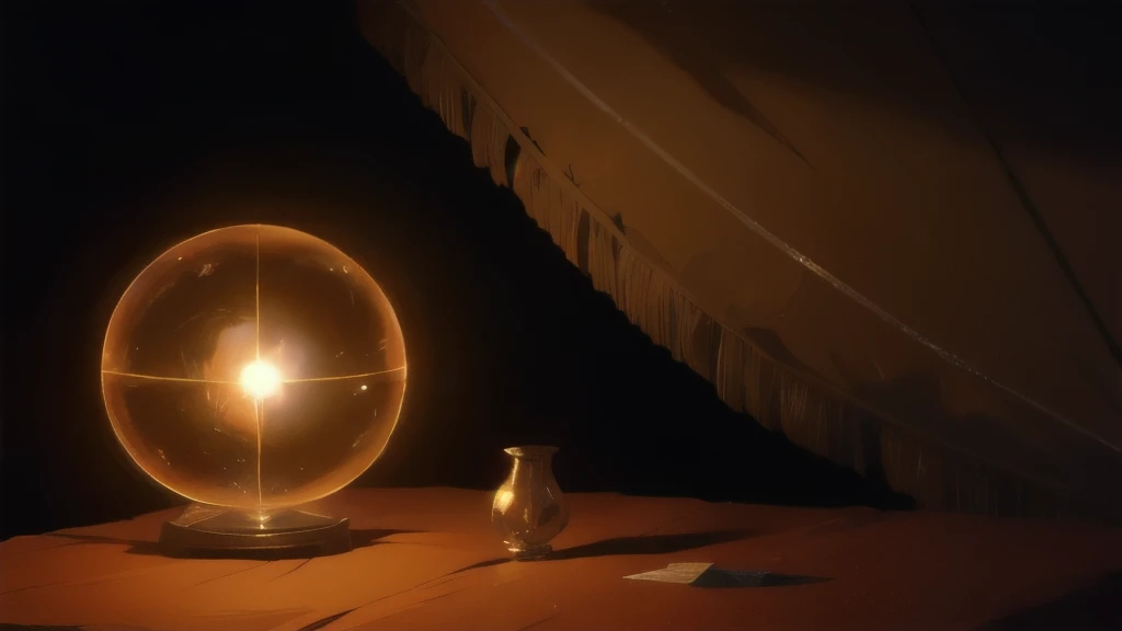 tent, darkness, Table, crystal ball, cards