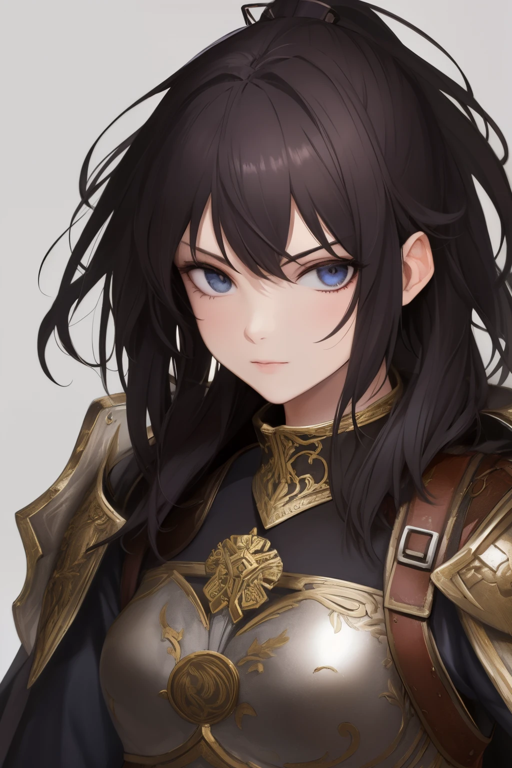 Warrior with armor and sword, fine-detailed, detailedeyes, face detailed.