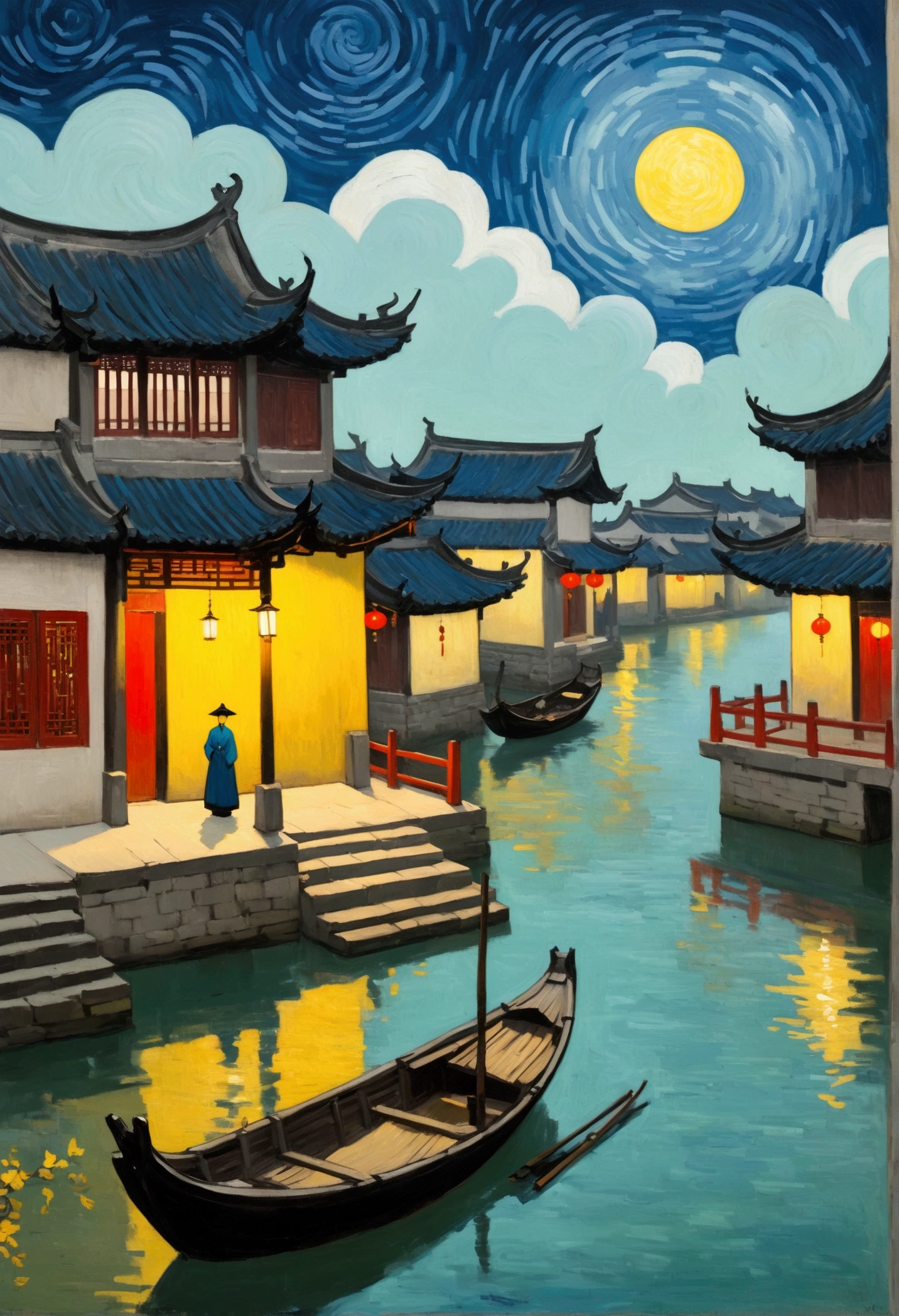 A Hundred Scenes of Jiangnan in the Style of Van Gogh