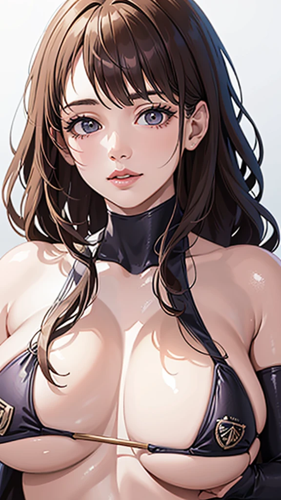 ((Realistic light、top-quality、8k、masterpiece:1.3))、1girl in、A pretty woman with perfect figure:1.4、abdominals:1.1、(brown haired、huge-breasted:1.5)、Arabic address:1.2、a bed、hyperdetailed face、A detailed eye、double eyelid、perfect hands perfect fingers perfect breasts perfect hair perfect face perfect body