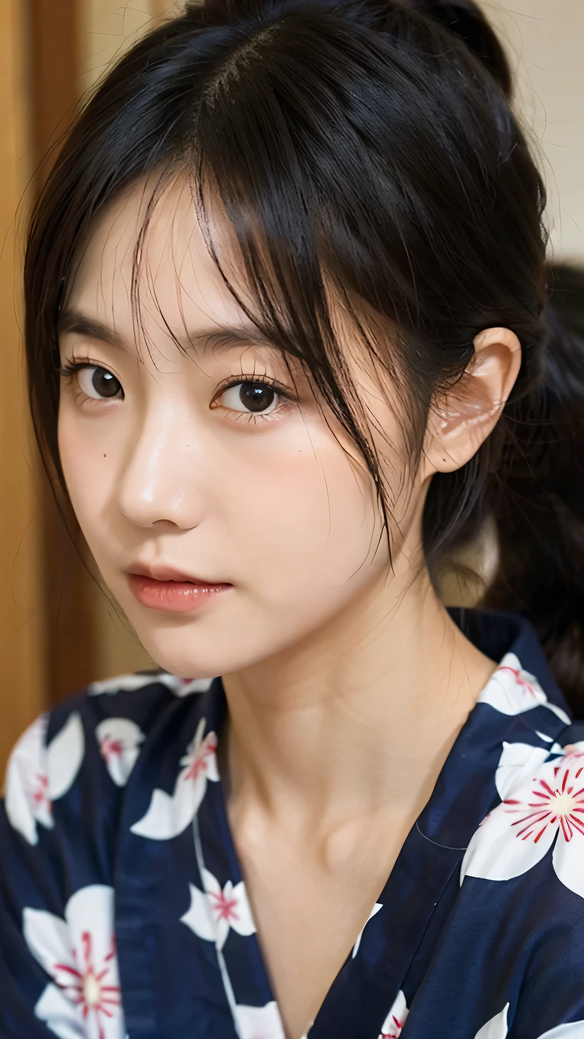 Japanese women、Clothes that do not expose skin、Close-up of face、yukata