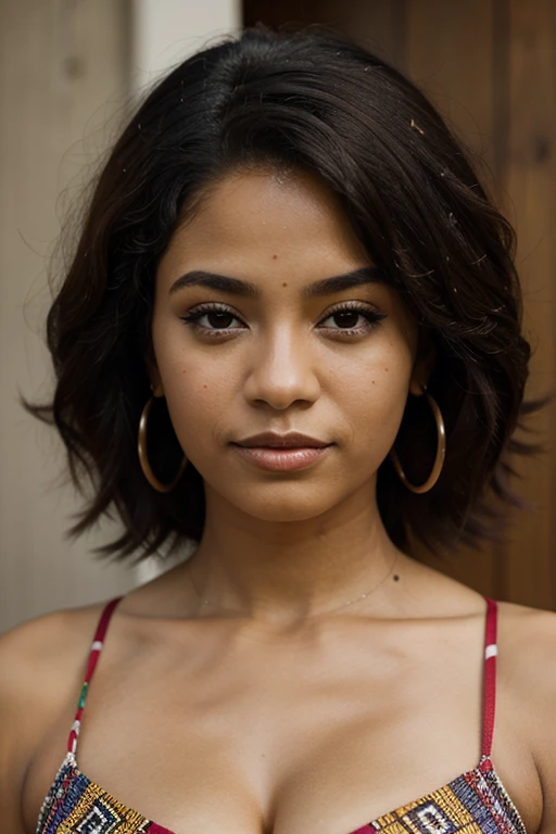 Mixed africain and mexican woman portrait