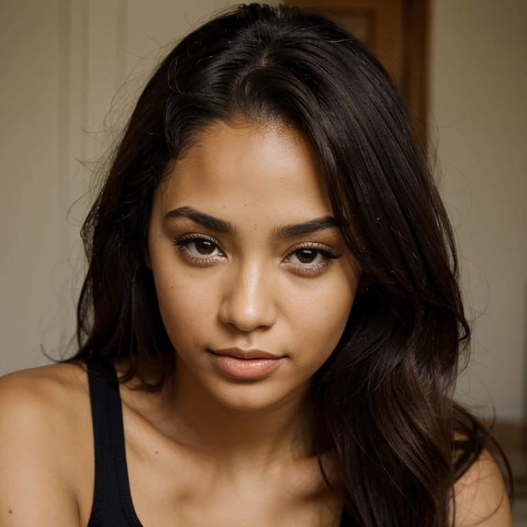 Mixed africain and Italian woman beautiful face