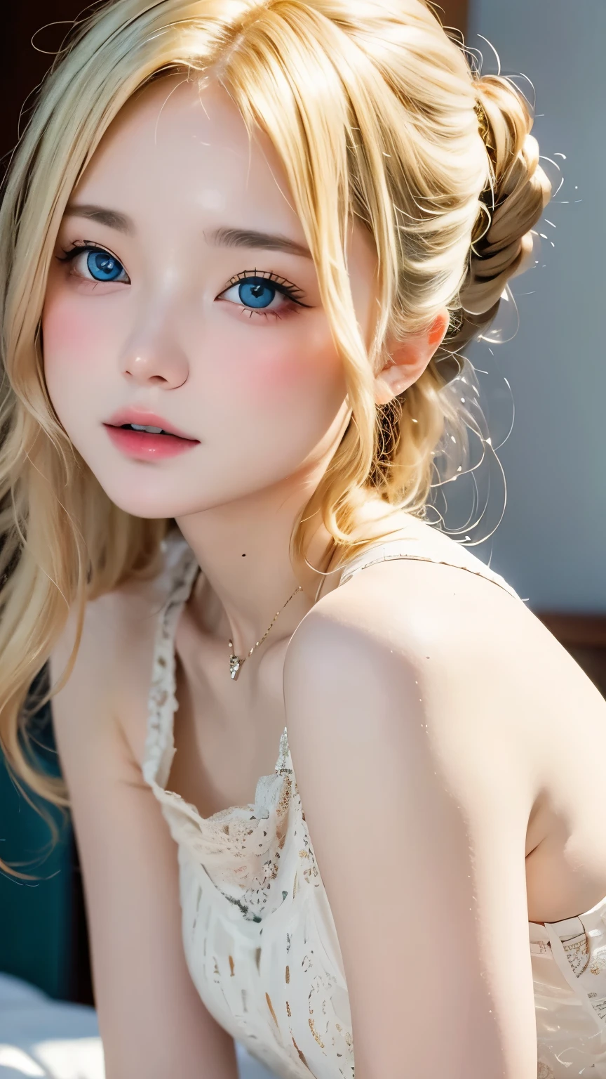 Tabletop, Highest quality, Very delicate and beautiful girl,Very delicate and beautiful, World Masterpiece Theatre, Very detailedな, Very detailed, Highest quality, Blonde, High resolution, Very detailed,1 girl, Highest quality, shape, Looking at the audience, Material, canvas, Oil, Genuineistic, Realist ,Genuine,