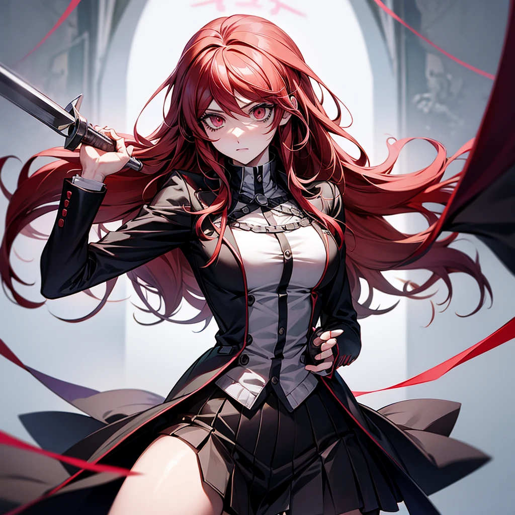 Danganronpa female ultimate fencer red hair 