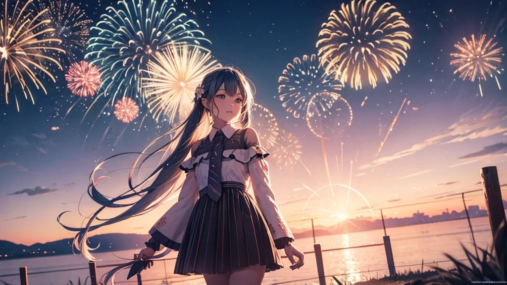 Scenery of fireworks in the sky