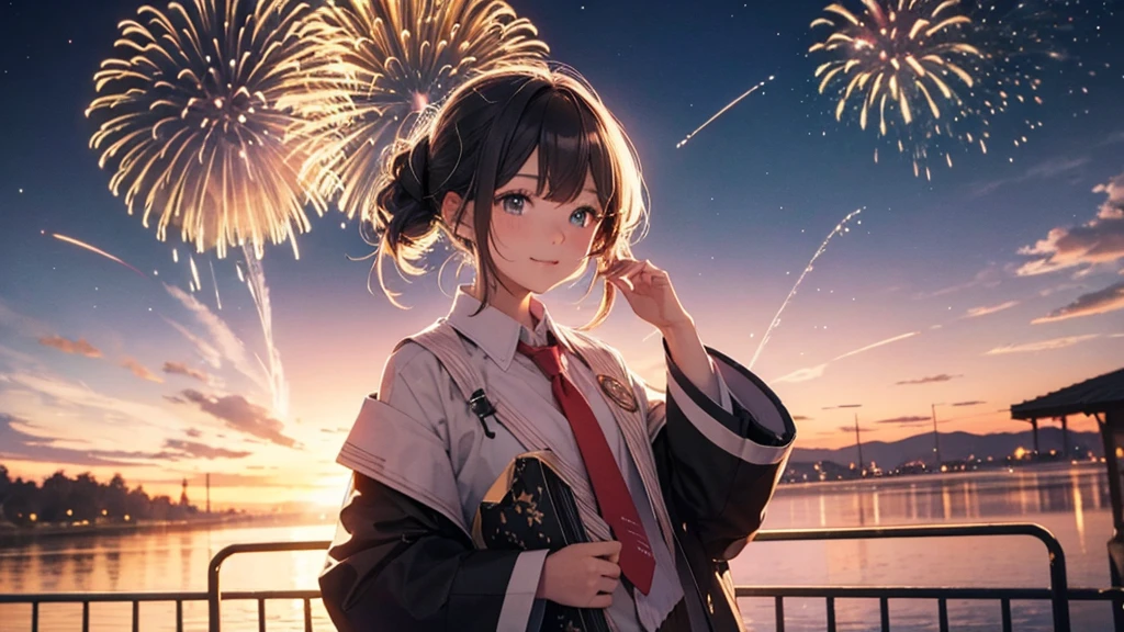 Scenery of fireworks in the sky