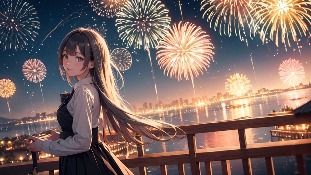 Scenery of fireworks in the sky
