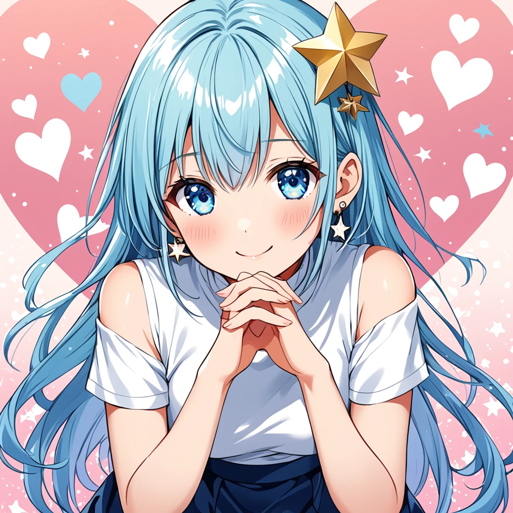 Aoi Nakamura is an extremely cute and charming young journalist, perfect as a mascot for Anime Lover Brazil. Your light blue hair, Long and slightly wavy, falls gracefully from the shoulders, giving it an elegant and captivating look. Her big clear eyes are always shining with curiosity and enthusiasm, reflecting your passion for discovering new stories and adventures.
Aoi's fair and smooth skin highlights her semi-human nature, while the adorable wolf ears, covered in soft blue fur, positioned on top of the head, add a distinctive and charming touch to your appearance. Complementing its wolfish characteristics, a blue wolf tail sways happily behind her, expressing your emotions clearly.
Dressed in a white turtleneck micro t-shirt, adjusted to the body, and a low-waisted pencil skirt decorated with small star designs, Aoi displays a cute, age-appropriate style. Its slender and exposed waist adds an innocent charm, while small earrings in the shape of hearts or stars complete her enchanting look.
In his characteristic pose, Aoi is sitting with her legs crossed, exuding a combination of confidence and tenderness. With a radiant smile and a sparkle in your eyes, She forms a heart with her hands, showing your love and dedication to your work and your friends. This pose not only highlights her cuteness, but also his friendly and energetic personality, captivating everyone around you.