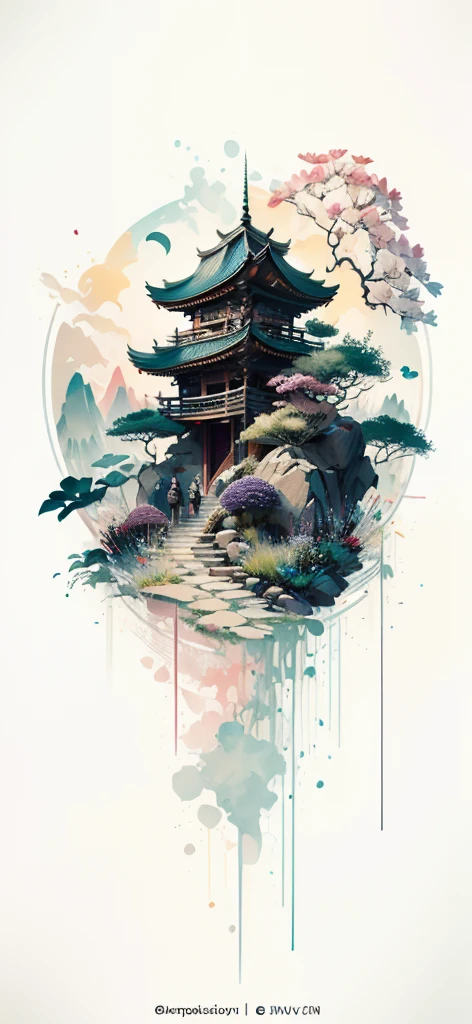 (Art by Numbers,Inks and washes:1.2)，Nobody, Mountain々, wood, Rivers，Flowers，Lotus flower，Purple Flower,沢Mountainの花(Oriental elements, Chinese colors, Senior Color Matching),  (3D sculpture，Rendering with Octane，Volumetric Light，Natural soft light，), (Very delicate:1.2, Losing focus:1.2, Very colorful, Cinema Lighting, Chiaroscuro,Ray Tracing), masterpiece, Super rich,Very detailed,8k, Zurrison_style_wonderful_wall