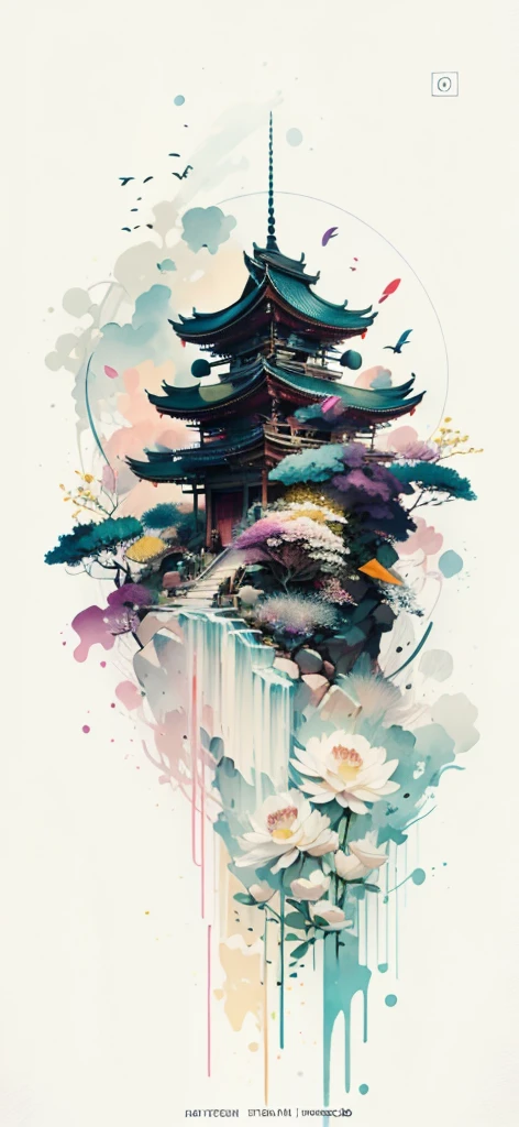(Art by Numbers,Inks and washes:1.2),Nobody, Mountain々, wood, Rivers,Flowers,Lotus flower,Purple Flower,沢Mountainの花(Oriental elements, Chinese colors, Senior Color Matching), (3D sculpture,Rendering with Octane,Volumetric Light,Natural soft light,), (Very delicate:1.2, Losing focus:1.2, Very colorful, Cinema Lighting, Chiaroscuro,Ray Tracing), masterpiece, Super rich,Very detailed,8k, Zurrison_style_wonderful_wall