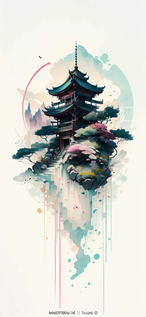 (Art by Numbers,Inks and washes:1.2),Nobody, Mountain々, wood, Rivers,Flowers,Lotus flower,Purple Flower,沢Mountainの花(Oriental elements, Chinese colors, Senior Color Matching), (3D sculpture,Rendering with Octane,Volumetric Light,Natural soft light,), (Very delicate:1.2, Losing focus:1.2, Very colorful, Cinema Lighting, Chiaroscuro,Ray Tracing), masterpiece, Super rich,Very detailed,8k, Zurrison_style_wonderful_wall
