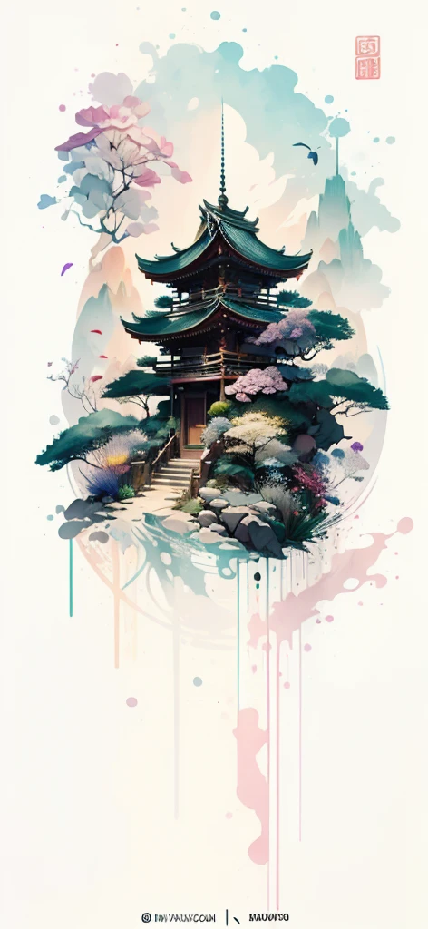 (Art by Numbers,Inks and washes:1.2),Nobody, Mountain々, wood, Rivers,Flowers,Lotus flower,Purple Flower,沢Mountainの花(Oriental elements, Chinese colors, Senior Color Matching), (3D sculpture,Rendering with Octane,Volumetric Light,Natural soft light,), (Very delicate:1.2, Losing focus:1.2, Very colorful, Cinema Lighting, Chiaroscuro,Ray Tracing), masterpiece, Super rich,Very detailed,8k, Zurrison_style_wonderful_wall
