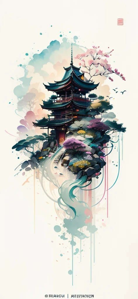 (Art by Numbers,Inks and washes:1.2),Nobody, Mountain々, wood, Rivers,Flowers,Lotus flower,Purple Flower,沢Mountainの花(Oriental elements, Chinese colors, Senior Color Matching), (3D sculpture,Rendering with Octane,Volumetric Light,Natural soft light,), (Very delicate:1.2, Losing focus:1.2, Very colorful, Cinema Lighting, Chiaroscuro,Ray Tracing), masterpiece, Super rich,Very detailed,8k, Zurrison_style_wonderful_wall