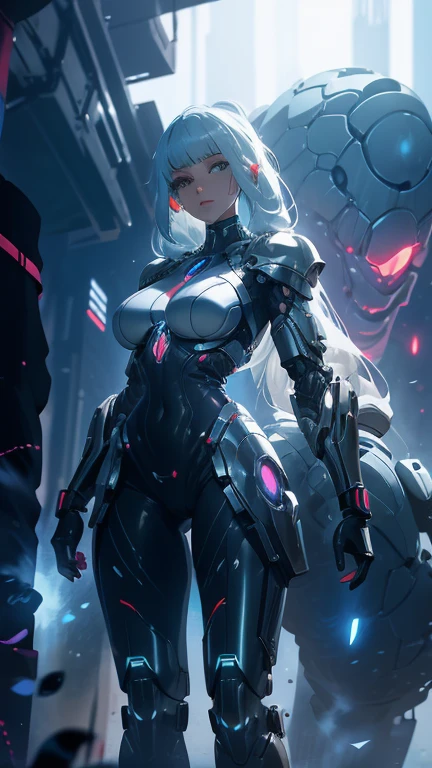 A woman from Arafed takes a photo in a futuristic costume, Wearing futuristic white armor, Girl wearing mecha cyber armor, Unreal Engine Rendering + welcome, Cyborg Porcelain Armor, Shining White Armor, Female cyborg body, Beautiful and attractive cyborg woman, Various Cyber Suits, Beautiful cyborg woman, Beautiful Caucasian girl cyborg, Futuristic Armor, Perfect cyborg woman