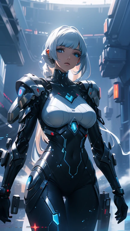 A woman from Arafed takes a photo in a futuristic costume, Wearing futuristic white armor, Girl wearing mecha cyber armor, Unreal Engine Rendering + welcome, Cyborg Porcelain Armor, Shining White Armor, Female cyborg body, Beautiful and attractive cyborg woman, Various Cyber Suits, Beautiful cyborg woman, Beautiful Caucasian girl cyborg, Futuristic Armor, Perfect cyborg woman