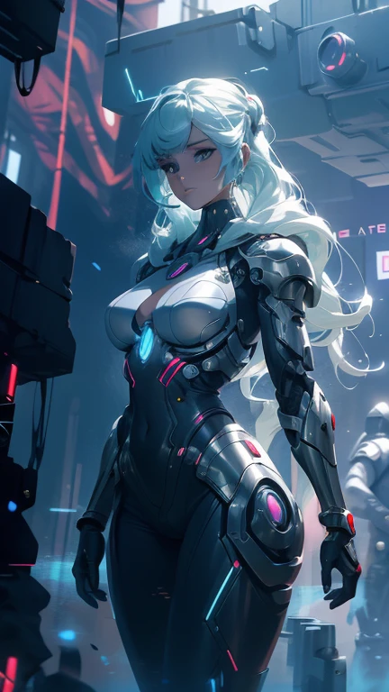 A woman from Arafed takes a photo in a futuristic costume, Wearing futuristic white armor, Girl wearing mecha cyber armor, Unreal Engine Rendering + welcome, Cyborg Porcelain Armor, Shining White Armor, Female cyborg body, Beautiful and attractive cyborg woman, Various Cyber Suits, Beautiful cyborg woman, Beautiful Caucasian girl cyborg, Futuristic Armor, Perfect cyborg woman