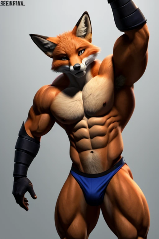 Fox with muscular body