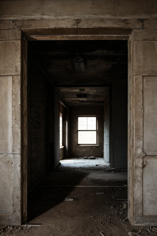 slightly eerie space with an old, weathered wall