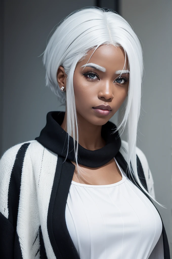 Black woman with white hair