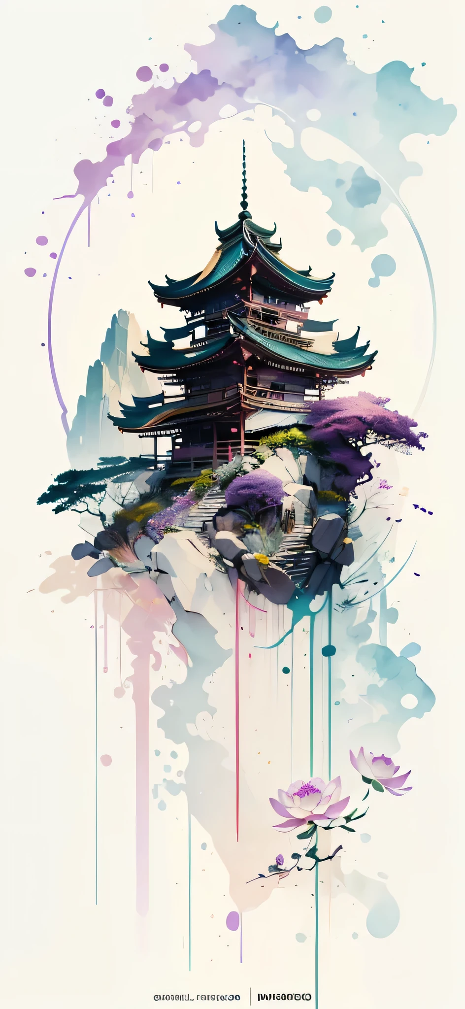 (Art by Numbers,Inks and washes:1.2),Nobody, Mountain々, wood, Rivers,Flowers,Lotus flower,Purple Flower,沢Mountainの花(Oriental elements, Chinese colors, Senior Color Matching), (3D sculpture,Rendering with Octane,Volumetric Light,Natural soft light,), (Very delicate:1.2, Losing focus:1.2, Very colorful, Cinema Lighting, Chiaroscuro,Ray Tracing), masterpiece, Super rich,Very detailed,8k, Zurrison_style_wonderful_wall,Based on purple,Paintings with a lot of purple