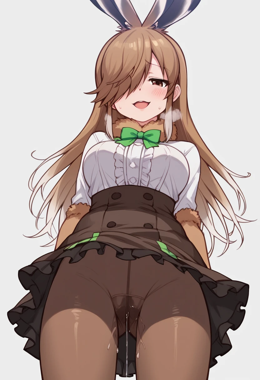 Score_9, Score_8_up, Score_7_up, Score_6_up, Score_5_up, Score_4_up, source_anime, 1girl, anime style, anime screencap, 1girl, european hare \(kemono friends\), horny, excited, heavy breathing, crotch focus, clothed, crotch, pussy juice, pussy juice trail, pantyhose cameltoe