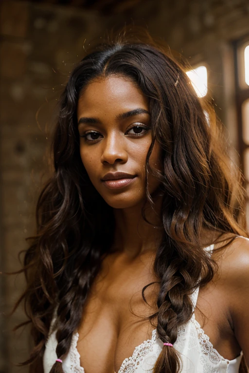 Carribbean woman beautiful face with beautiful locks