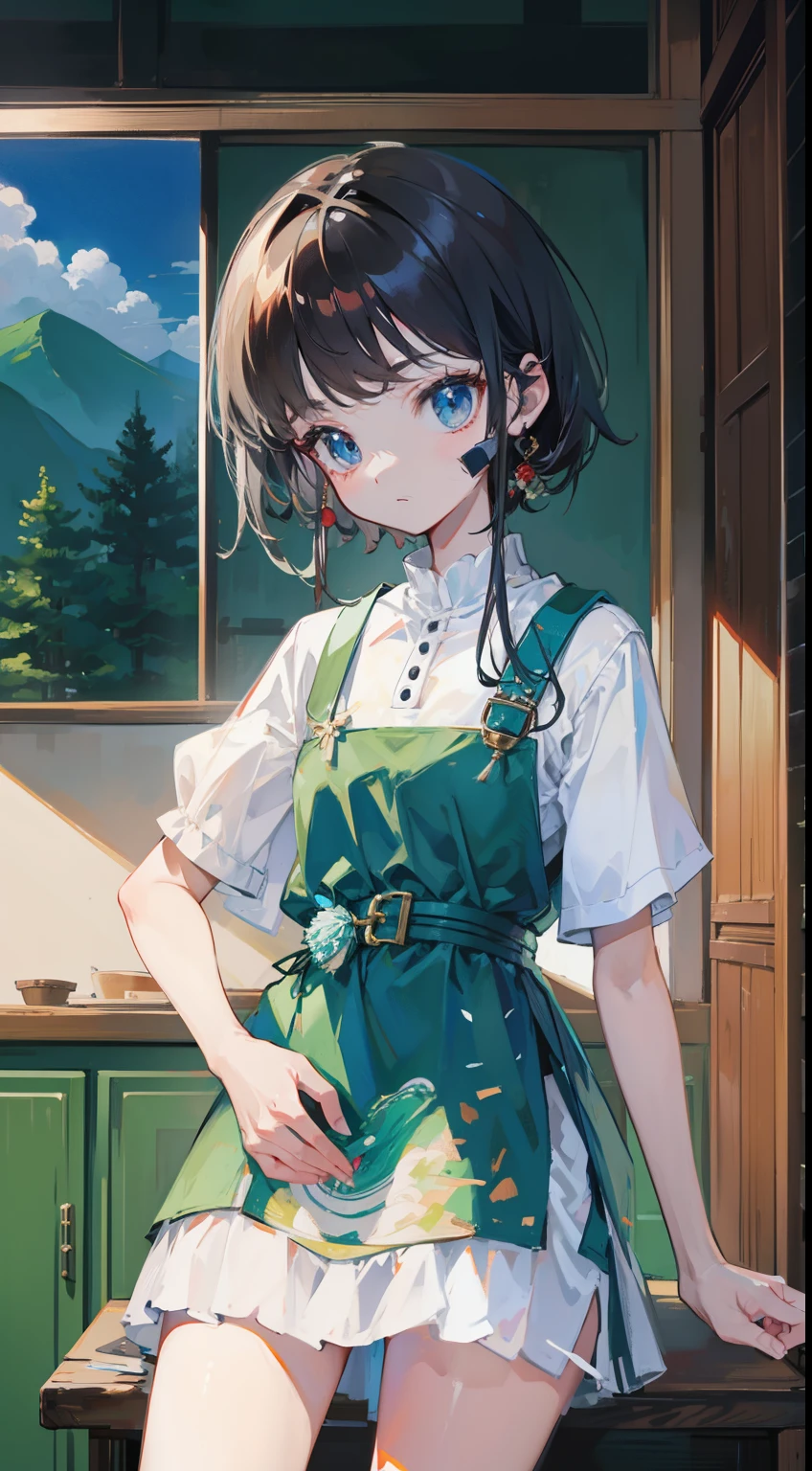 (Tabletop, Highest quality: 1.1), Ghibli style, alone, , Weibo Zhi, Tinker's Wife (Tabletop), Highest quality, Expressive eyes, Perfect Face, Small breasts, thin, ((Wearing a dress and playing the piano)),transparentガラスボトル本体, Glass Girl, transparent, Wavy green hair, Pink and blue eyes, Green leaves of hair, Eyes like shining jewels, Long eyelashes, transparent性, ((Wearing a dress and playing the piano)), (Red Jewel Autumn Costume)), whole body, Standing Pose Reaching Out, thin脚, Perfect hands, Five Fingers, Yun News (Hmph), no_human, Cat ear, Forest land
