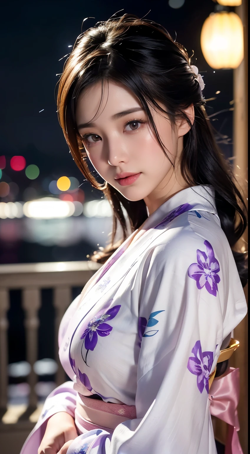 (Genuine:1.5、8k、Highest quality、masterpiece、Ultra-high resolution)、Perfect dynamic composition:1.2、(Shrine at night in a modern city、Expressions of sadness：0.9、Low angle shooting：0.9）、More on skin and facial texture：1.2、Young woman getting wet in the rain：1.3、White skin：1.2、Sexy beauty：1.1、Incredibly slim body：1.2、beautifully、Danmei：1.1、とてもbeautiful顔：1.2、Water droplets on the skin、（Rain drips on my body：1.2、Wet body：1.2、Wet Hair：1.3）、（Professional kimono dressing、With a wet bouquet：1.2、wear）How to wear a wet kimono correctly:1.3)、(Big Breasts、The bra is visible、Chest gap)、(beautifulエロティシズムを醸し出す大きな瞳:0.8、beautiful, Sexy lips:0.8)、necklace、Earrings、bracelet、wedding ring、Highly detailed and accurate hands and fingers、