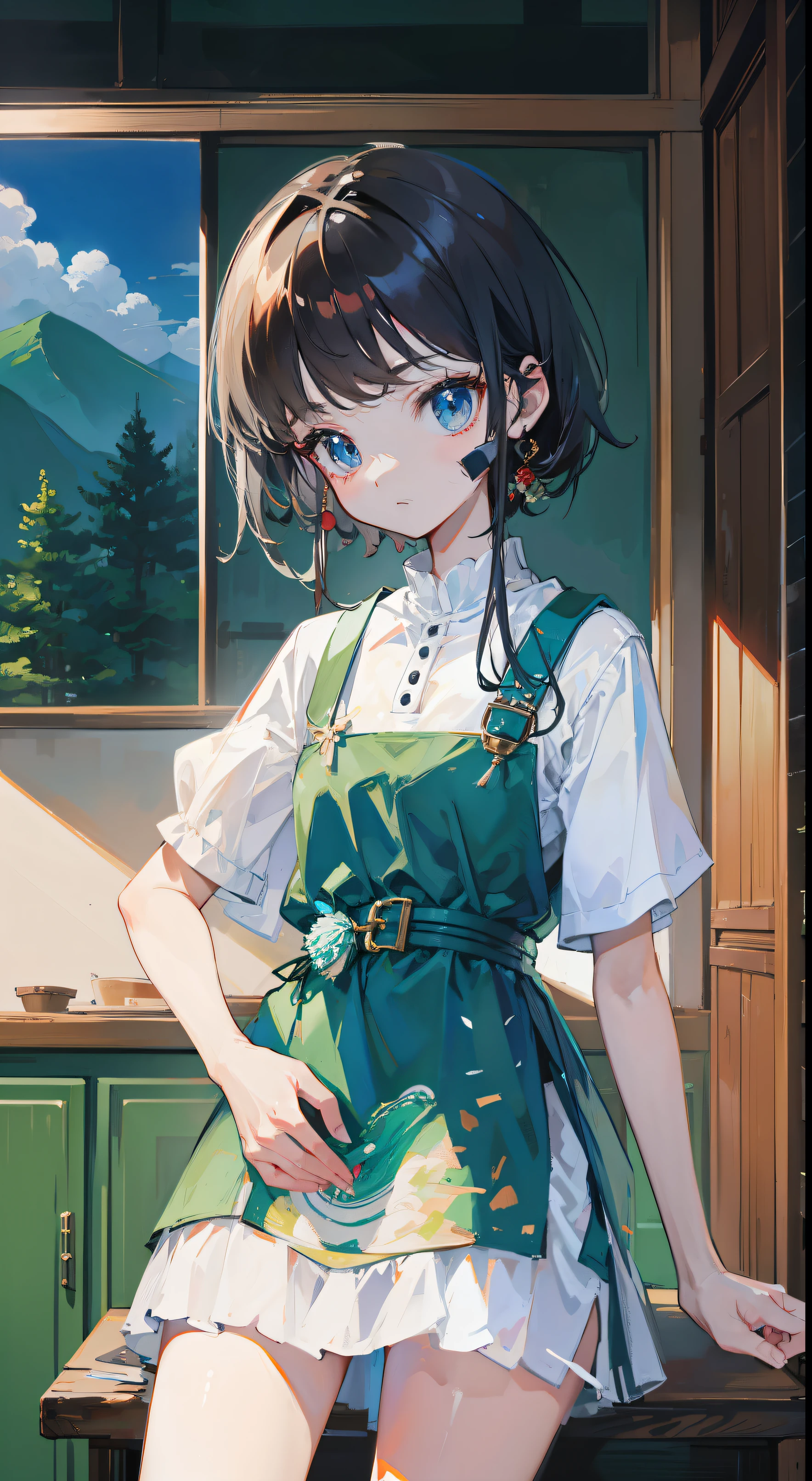 (Tabletop, Highest quality: 1.1), Ghibli style, alone, , Weibo Zhi, Tinker&#39;s Wife (Tabletop), Highest quality, Expressive eyes, Perfect Face, Small breasts, thin, ((Wearing a dress and playing the piaphi)),Transparent glass bottle body, Glass Girl, transparent, Wavy green hair, Pink and blue eyes, Green leaves of hair, Eyes like shining jewels, Long eyelashes, Transparency, ((Wearing a dress and playing the piaphi)), (Red Jewel Autumn Costume)), whole body, Standing Pose Reaching Out, Thin legs, Perfect hands, Five Fingers, Yun News (Hmph), phi_human, Cat ear, Forest land