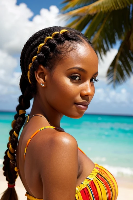 Caribbean woman with braids