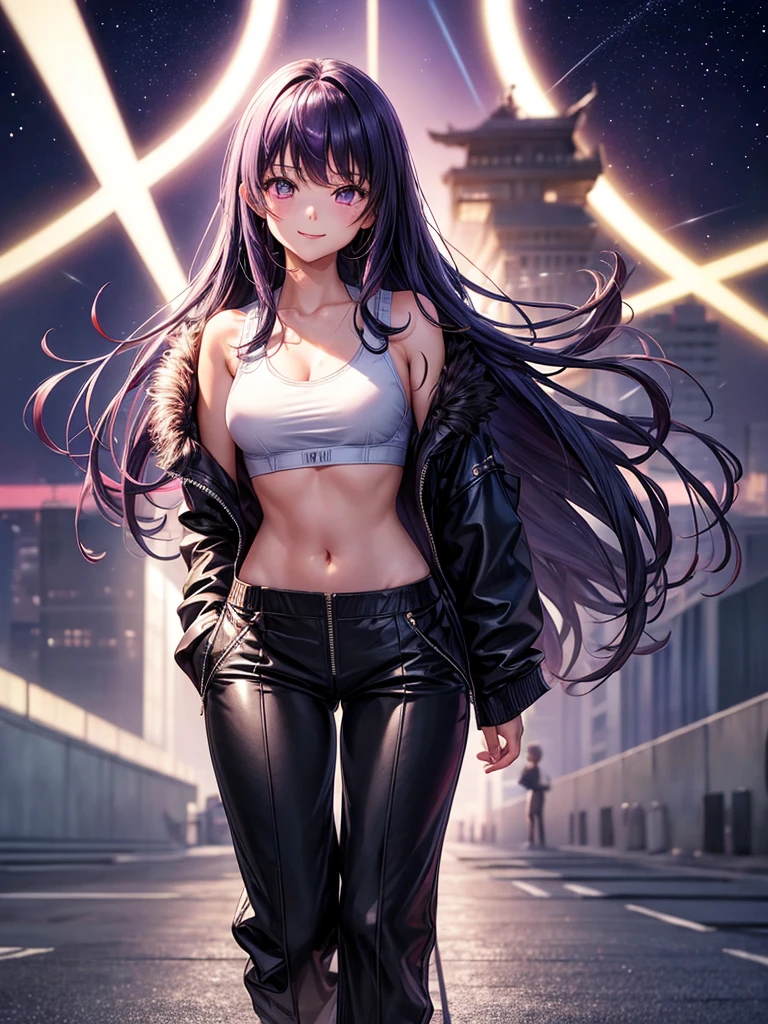 best quality,,smile,blazer,swimsuit,School,Collective of girls,Track jacket,Physical education class,JK,Sexy and cute,future,Wearing a fastener bra,zipper bra,She has her bangs down,Purple Eyes,evolution系ファッション,Cuteness at its finest,Sparkling,Track pants,Long trousers,beautiful,middle School girlultiple girls are depicted,harem,idol group,infinite possibilities,leather jacket,fur jacket,futureの服装,evolution,starry sky background,photo shoot,long hair,wearing a cardigan,beautiful girlの国,girl's paradise,highest quality,big breasts,leather jacket,happy girl,horny girl,Blue eyes,perfect face,standing position,She has her bangs down,fur jacket,Beautiful eyes,smooth hair,perfect eyes,beautiful girl,Angel Girl,multicolored hair colors,naughty girl,beautiful,High-dimensional beautiful girl,Multidimensional beautiful girl,gathering,Group、,