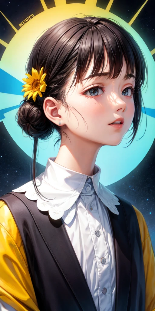 (head of'artwork, best quality, ultra-detailed, best shadow), (detailed context,Dark fantasy), (beautiful detailed face), High contrast, (better lighting, an extremely delicate and beautiful), ((cinematic light)), colored, Hyper detail, dramatic light, intricate details, (1fille, bare,white dreadlocks hair, sharp face,yeux violets, Hair between the eyes,Angle dynamique), éclaboussure de sang, black light swirling around character, depth of field,black light particles,(broken glass),magic circle,