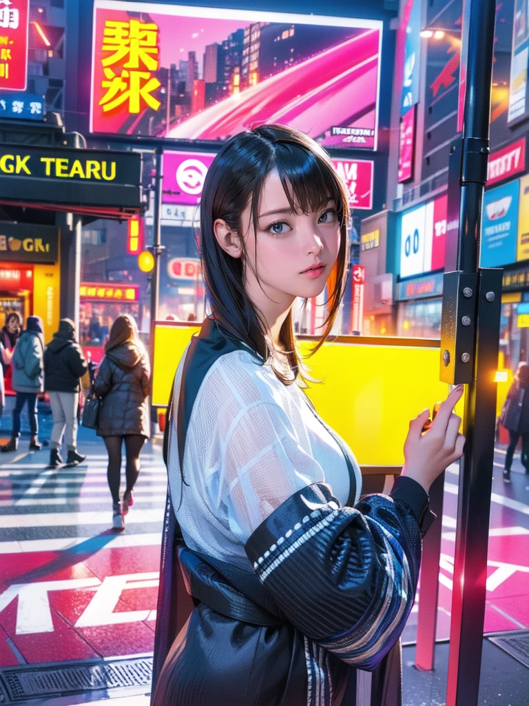 (best quality,4k,8k,highres,masterpiece:1.2),ultra-detailed,(realistic,photorealistic,photo-realistic:1.37),digital art,neon lights, vibrant colors, cityscape, bustling streets, illuminated signs, artist using bulb photography technique, light trails from penlights creating artworks, energetic atmosphere, busy downtown avenue, breathtaking view, mesmerizing glow, dynamic composition, modern urban scene, neon signs shining brightly, captivating ambiance, lively nightlife, brilliant display, expressive brushstrokes, vivid color palette, professional photography, vibrant street art, immersive experience, urban oasis, atmospheric lighting, skillful craftsmanship, busy pedestrian traffic, eye-catching visuals, diverse cultural hub, urban exploration, artistic expression, energetic vibe, lively characters, intricate details, dramatic shadows, stunning visual effects, immersive storytelling, bustling city life, buzzing energy, vibrant nightlife, unique urban culture, striking visuals, captivating moments.