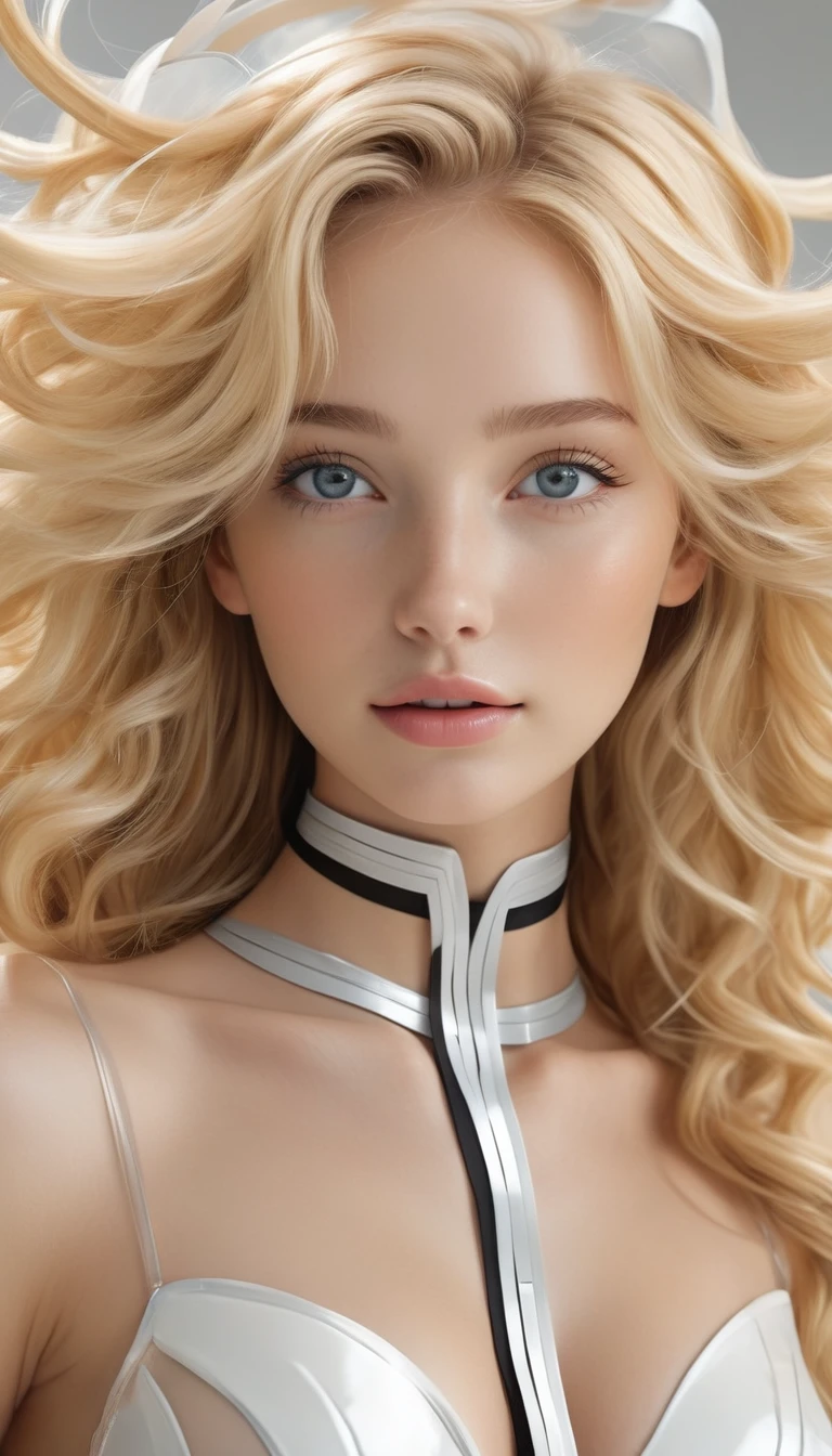 masterpiece, (hyper Detailed Best Quality:1.4), Realistic, Hi-fashion portrait, (1 girl, beautiful woman:1.2), (all body shot, fashion model:1.2),
BREAK
beautiful young, small head,
BREAK
Detailed body line, Detailed buttocks, Detailed legs, (large breasts, impossible clothes, large buttocks), (very slim waist:1.2), (beautiful Muscular legs, beautiful foot:1.2), White and beautiful Silky skin, thin and beautiful neck, small head, (wide angle:1.2), (all body shot from below:1.2),
BREAK Detailed all body wear,
Transparent Ribbon Layered Ensemble Transparent Ribbon Layered Ensemble, Construct a futuristic, minimalist costume featuring layers of sheer ribbons wrapping around the body in intricate patterns, Emphasize the sleekness of the design with a monochromatic palette of black and white, Highlight the curves of the figure with strategically placed ribbons, creating a harmonious blend of opacity and transparency, Enhance the ensemble with geometric accessories for a modern touch, Opt for a serene expression to complement the avant-garde aesthetic, BREAK small head, Detailed face, cute and Pretty slim face, Duck mouth, perfect beautiful Tooth, curly golden blonde hair, shiny eyes, Light-colored eyes, looking viewer,
BREAK
(Floating on her back in a sea of banana sorbet),