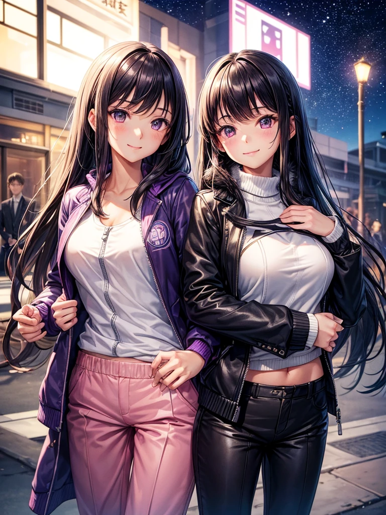 best quality,,smile,blazer,swimsuit,School,Collective of girls,Track jacket,Physical education class,JK,Sexy and cute,future,Wearing a fastener bra,zipper bra,She has her bangs down,Purple Eyes,evolution系ファッション,Cuteness at its finest,Sparkling,Track pants,Long trousers,beautiful,middle School girlultiple girls are depicted,harem,idol group,infinite possibilities,leather jacket,fur jacket,futureの服装,evolution,starry sky background,photo shoot,long hair,wearing a cardigan,beautiful girlの国,girl's paradise,highest quality,big breasts,leather jacket,happy girl,horny girl,Blue eyes,perfect face,standing position,She has her bangs down,fur jacket,Beautiful eyes,smooth hair,perfect eyes,beautiful girl,Angel Girl,multicolored hair colors,naughty girl,beautiful,High-dimensional beautiful girl,Multidimensional beautiful girl,gathering,Group、,