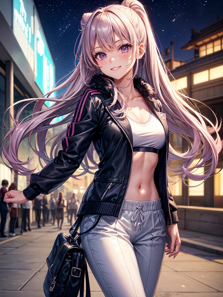 best quality,,smile,blazer,swimsuit,School,Collective of girls,Track jacket,Physical education class,JK,Sexy and cute,future,Wearing a fastener bra,zipper bra,Long Hair,She has her bangs down,Purple Eyes,evolution系ファッション,Cuteness at its finest,Sparkling,Track pants,Long trousers,beautiful,middle School girlultiple girls are depicted,harem,idol group,infinite possibilities,leather jacket,fur jacket,Hair tucked behind ear,futureの服装,evolution,starry sky background,photo shoot,long hair,wearing a cardigan,beautiful girlの国,girl's paradise,highest quality,big breasts,leather jacket,happy girl,horny girl,Blue eyes,perfect face,standing position,She has her bangs down,fur jacket,Beautiful eyes,smooth hair,perfect eyes,beautiful girl,Angel Girl,multicolored hair colors,naughty girl,beautiful,High-dimensional beautiful girl,Multidimensional beautiful girl,gathering,Group、,